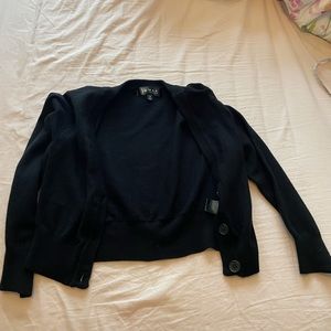 Black long sleeve cropped cardigan
